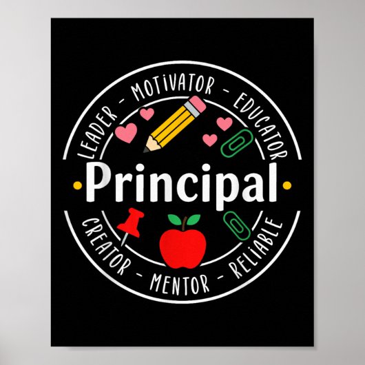 Principal Leader Motivator First Day Back To Schoo Poster (Voorkant)
