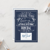 Principal Teacher Appreciation Gift Kaart Houder (Voorkant / Achterkant in situ)