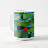 "Principalement des Verts" Résumé Conception Mug (Devant gauche)