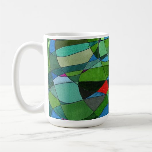 "Principalement des Verts" Résumé Conception Mug (Gauche)