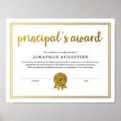 Principal's Award Certificate Poster (Voorkant)