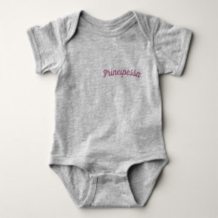 Principessa / Princess Baby Girl Bodysuit, grijs Romper