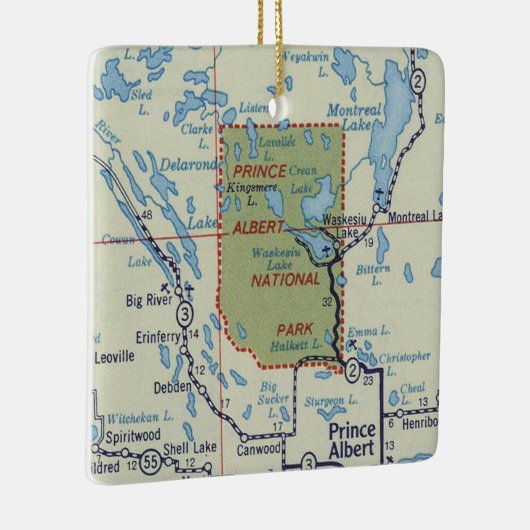 Prins Albert National Park kaart Keramisch Ornament (Rechts)