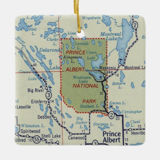 Prins Albert National Park kaart Keramisch Ornament (Voorkant)