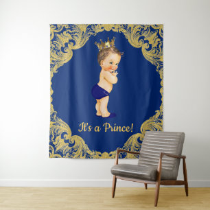 Prins Baby Shower Achtergrond Wandkleed