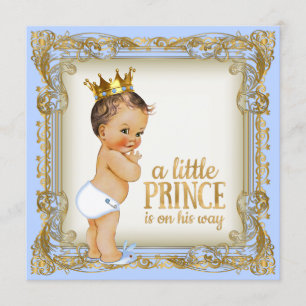 Prins Baby Shower Babyblauw Kaart