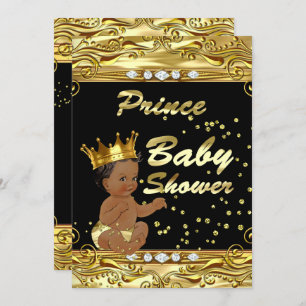 Prins Baby shower Black Gold Sprinkle Enic Kaart