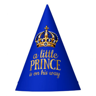 Prins Baby Shower Gouden Kroon Koninklijk Blauwe F Feesthoedjes