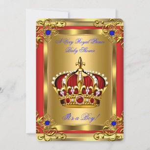 Prins Baby Shower Koningsblauw Jongen Koninklijk R Kaart