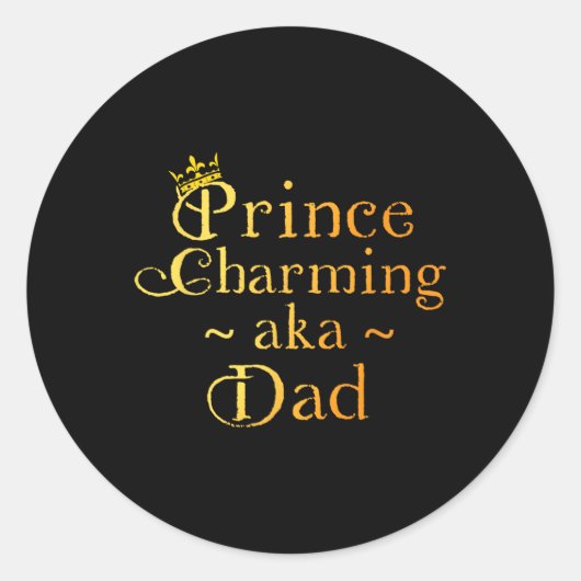 Prins charmatie pap Shirt Krown Birthday Fathers D Ronde Sticker (Voorkant)