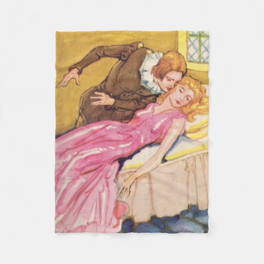 Prins Charming die het zoenen Sleeping Beauty vers Fleece Deken (Voorkant)