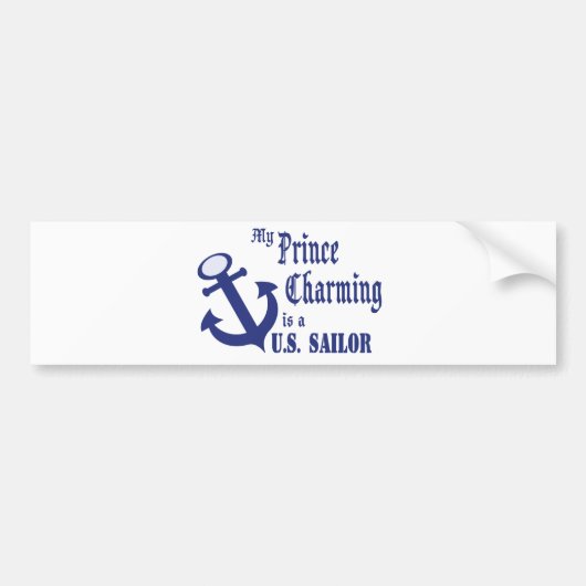 Prins Charming is een zeeman Bumpersticker (Voorkant)