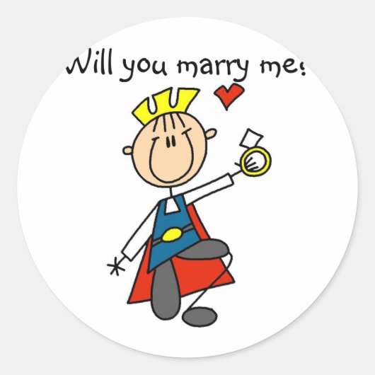 Prins Charming wil dat je met me trouwt Sticker (Voorkant)