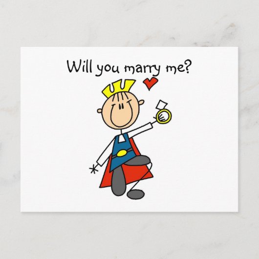Prins Charming wil je me trouwen Briefkaart (Voorkant)