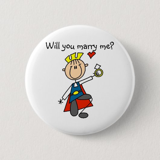 Prins Charming wil je met me trouwen Button (Voorkant)