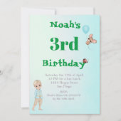 Prins Cute Blauwe Groene Muis Leeftijd Verjaardag Kaart (Voorkant)