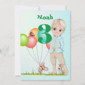 Prins Cute Blauwe Groene Muis Leeftijd Verjaardag Kaart (Achterkant)