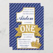 Prins Eerste Verjaardag Uitnodiging met enveloppen (Voorkant / Achterkant)