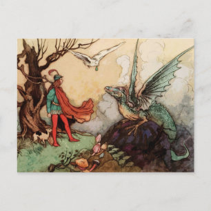 prins en draak feiltaal briefkaart