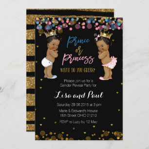 Prins en prinses Gender Reopenbaarle uitnodiging