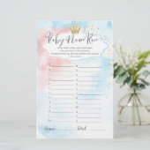 Prins en prinses, met de naam Baby, onthullen (Staand voorkant)