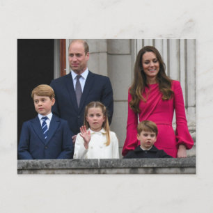 Prins en Prinses van Wales met hun kinderen Briefkaart