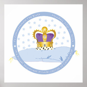 Prins George van Cambridge Pillow en Crown Poster
