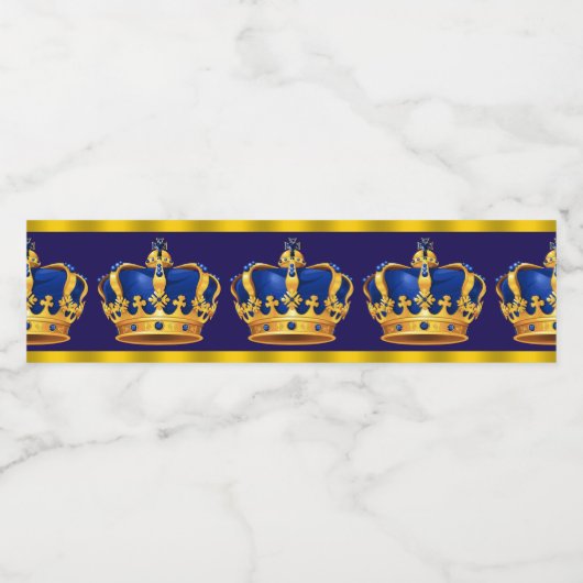 Prins Koning Kroon Waterfles Labels Etiket (Enkel label)