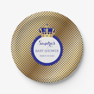 Prins Koningsblauwe Gouden Kroon Papieren Bordje
