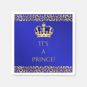 Prins Koninklijk Blauw & Gouden Kroon Servet