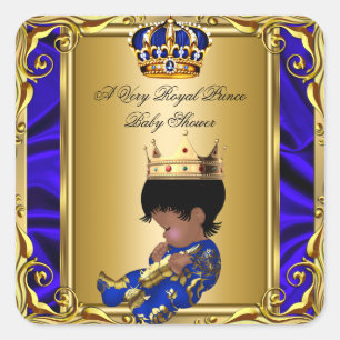Prins Koninklijk Blauwe Baby Shower Koninklijke Go Vierkante Sticker