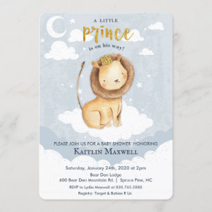 Prins Leeuw Baby Shower Uitnodiging