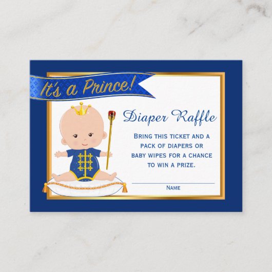 Prins Luier Raffle Tickets Informatiekaartje (Voorkant)