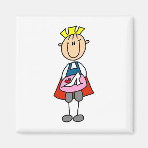 Prins met gladde overhemden en cadeaus magneet