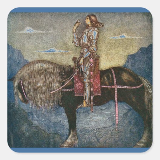 Prins met vogel vierkante sticker (Voorkant)