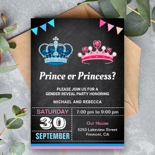 Prins of Prinses Geslacht Onthulling Feestje Kaart