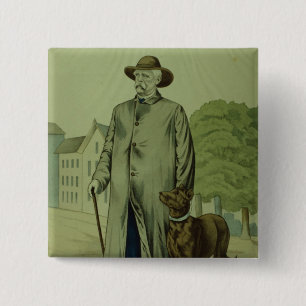 Prins Otto von Bismarck in Friedrichsruh Vierkante Button 5,1 Cm