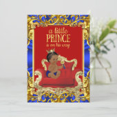Prins Royal Blue Throne Baby shower Etnische Groot Kaart (Staand voorkant)