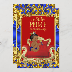 Prins Royal Blue Throne Baby shower Etnische Groot Kaart