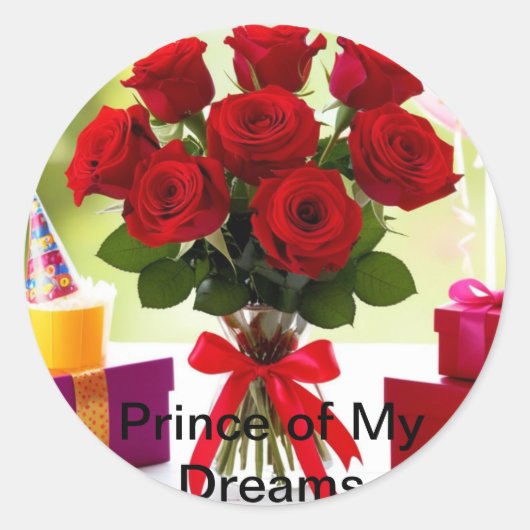 Prins van mijn dromen ronde sticker (Voorkant)
