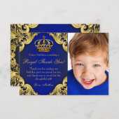 Prins Verjaardagsfeest Dank u kaarten (Voorkant / Achterkant)