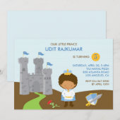 Prins Verjaardagsfeest Platte Uitnodiging (Voorkant / Achterkant)