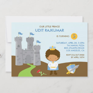 Prins Verjaardagsfeest Platte Uitnodiging