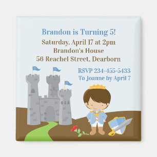 Prins Verjaardagsfeest Uitnodigingsmagneet Magneet