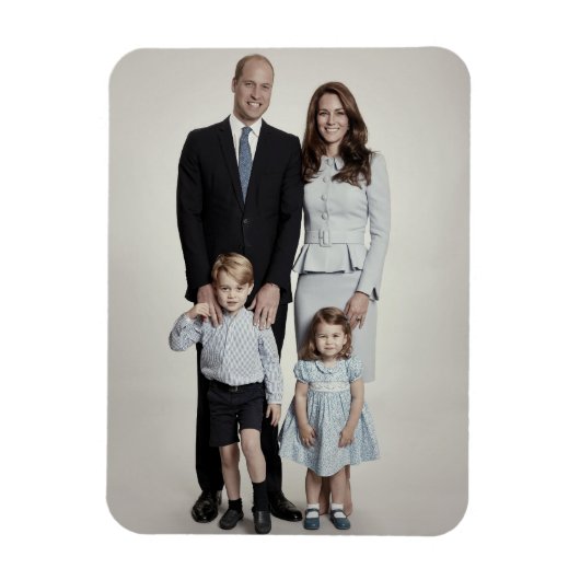 Prins William en familie dec 2017 gestileerd Magneet (Verticaal)
