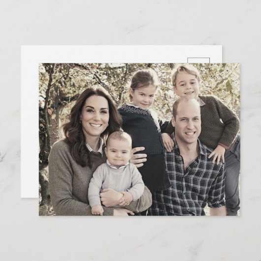Prins William en familie dec 2018 gestileerd Briefkaart (Voorkant / Achterkant)