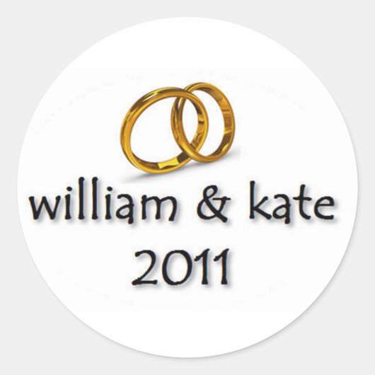 Prins William & Kate's bruiloft Ronde Sticker (Voorkant)