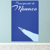 Prinsdom Monaco-reisposter Canvas Afdruk (Insitu (Houten vloer))