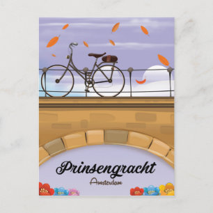 Prinsengracht, Canal Amsterdam Travel poster Briefkaart