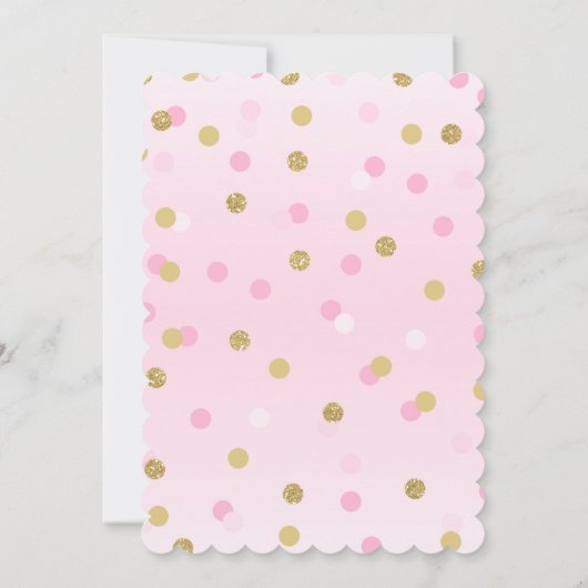 Prinses 1e Verjaardag Uitnodiging Roze Goud Uitnod (Achterkant)